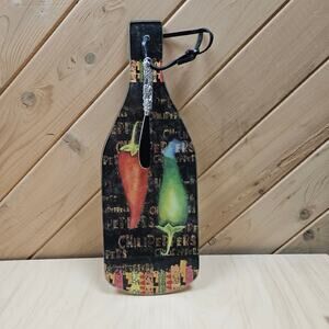 "Hot and Spicy" Bottle Shaped Fruit and Cheese Board with Spreader Appetizer